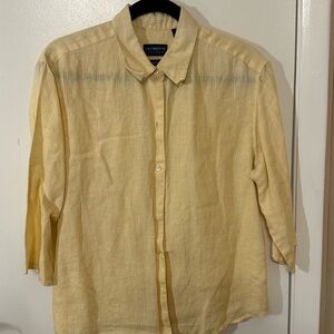Liz Claiborne Light Yellow Collared Shirt